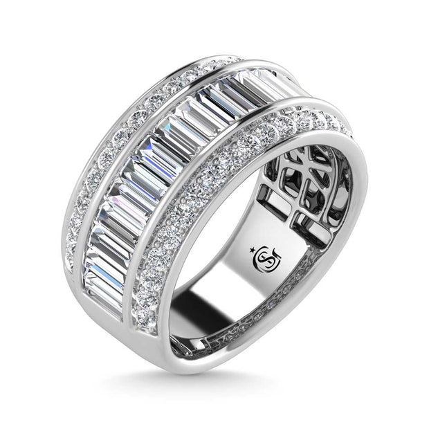 14K White Gold Lab Grown Diamond 3 Ct.Tw. Slim Baguette Band