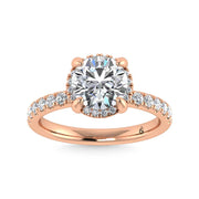 14K Rose Gold Lab Grown Diamond 2 1/2 Ct.Tw. Round Shape Engagement Ring