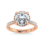 14K Rose Gold Lab Grown Diamond 3 1/2 Ct.Tw. Round Shape Engagement Ring