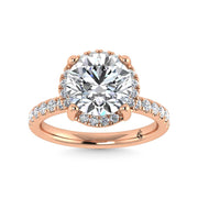 14K Rose Gold Lab Grown Diamond 4 5/8 Ct.Tw. Round Shape Engagement Ring