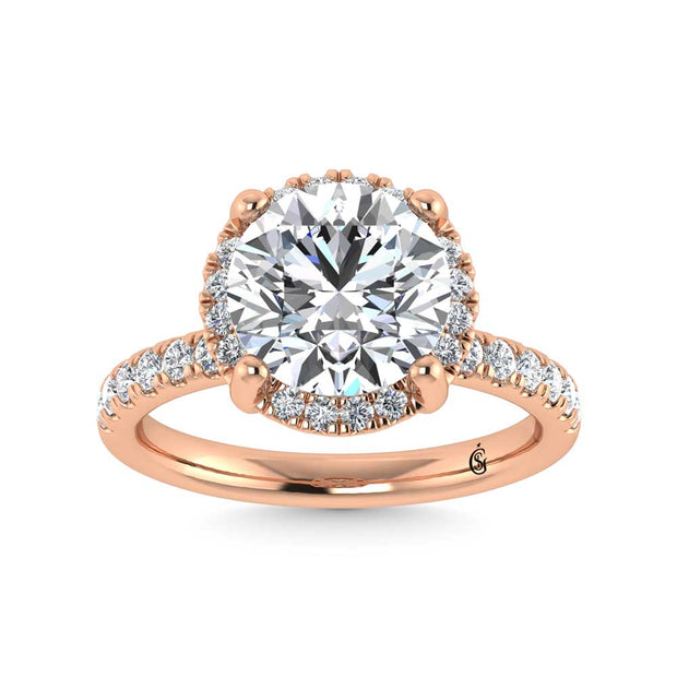 14K Rose Gold Lab Grown Diamond 4 5/8 Ct.Tw. Round Shape Engagement Ring