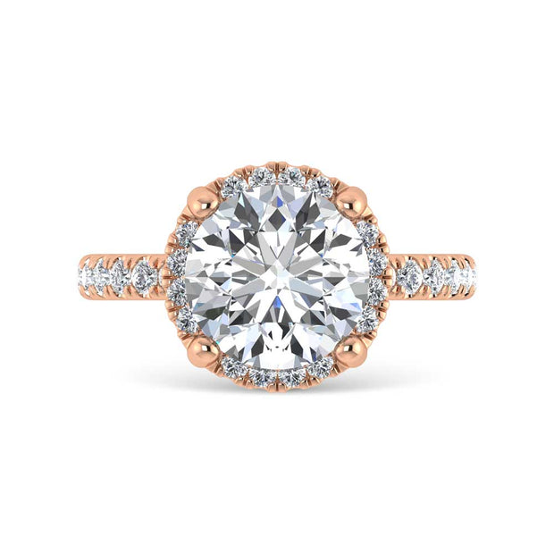 14K Rose Gold Lab Grown Diamond 4 5/8 Ct.Tw. Round Shape Engagement Ring