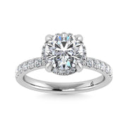 14K White Gold Lab Grown Diamond 2 1/2 Ct.Tw. Round Shape Engagement Ring