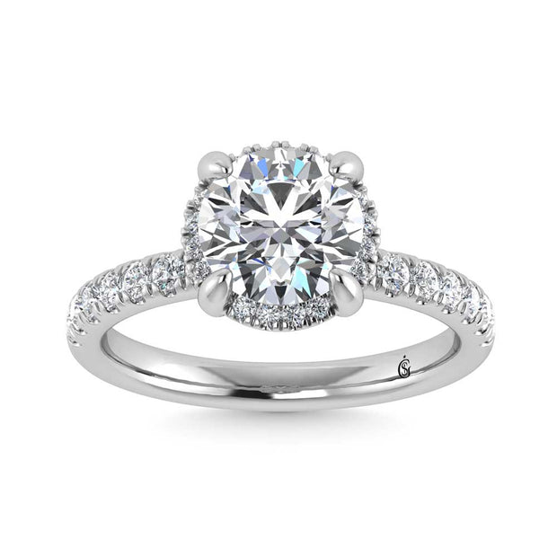 14K White Gold Lab Grown Diamond 2 1/2 Ct.Tw. Round Shape Engagement Ring