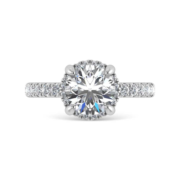 14K White Gold Lab Grown Diamond 2 1/2 Ct.Tw. Round Shape Engagement Ring