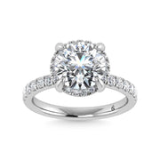 14K White Gold Lab Grown Diamond 3 1/2 Ct.Tw. Round Shape Engagement Ring