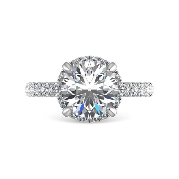 14K White Gold Lab Grown Diamond 3 1/2 Ct.Tw. Round Shape Engagement Ring