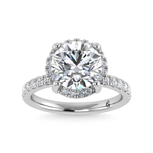 14K White Gold Lab Grown Diamond 4 5/8 Ct.Tw. Round Shape Engagement Ring