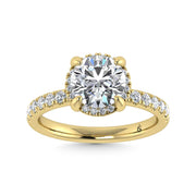 14K Yellow Gold Lab Grown Diamond 2 1/2 Ct.Tw. Round Shape Engagement Ring