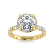 14K Yellow Gold Lab Grown Diamond 3 1/2 Ct.Tw. Round Shape Engagement Ring