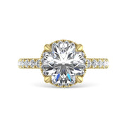 14K Yellow Gold Lab Grown Diamond 3 1/2 Ct.Tw. Round Shape Engagement Ring