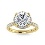 14K Yellow Gold Lab Grown Diamond 4 5/8 Ct.Tw. Round Shape Engagement Ring