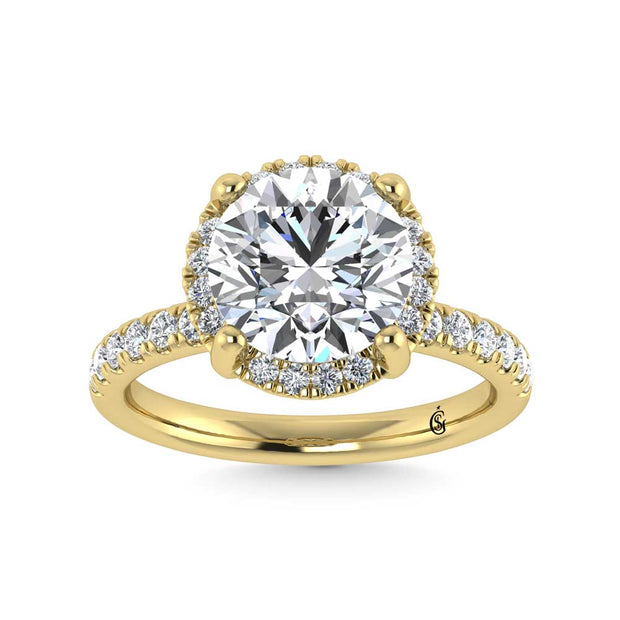 14K Yellow Gold Lab Grown Diamond 4 5/8 Ct.Tw. Round Shape Engagement Ring