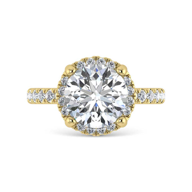 14K Yellow Gold Lab Grown Diamond 4 5/8 Ct.Tw. Round Shape Engagement Ring