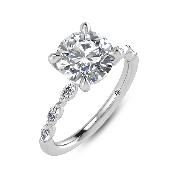 14K White Gold Lab Grown Diamond 2 1/4 Ct.Tw. Engagement Ring (Center Round)