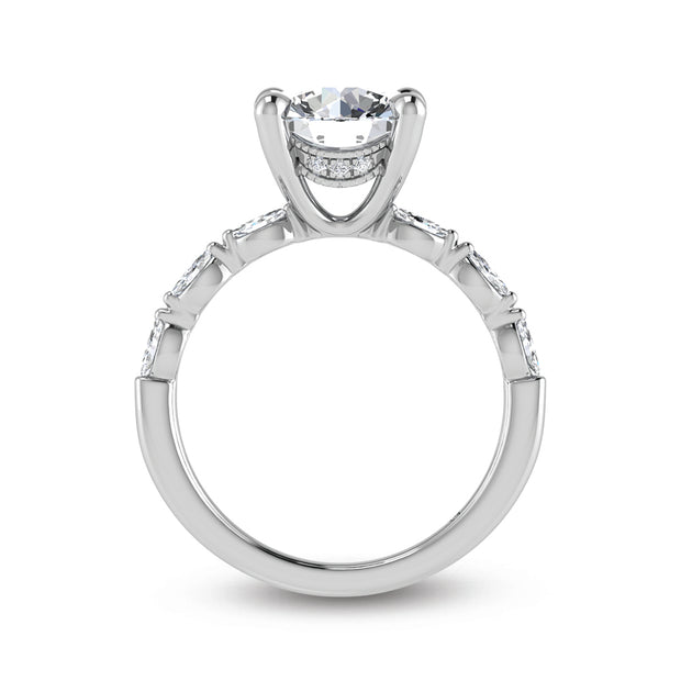 14K White Gold Lab Grown Diamond 2 1/4 Ct.Tw. Engagement Ring (Center Round)