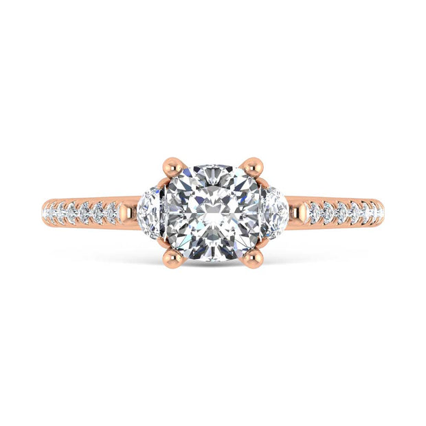 14K Rose Gold Lab Grown Diamond 1 1/4 Ct.Tw. Engagement Ring