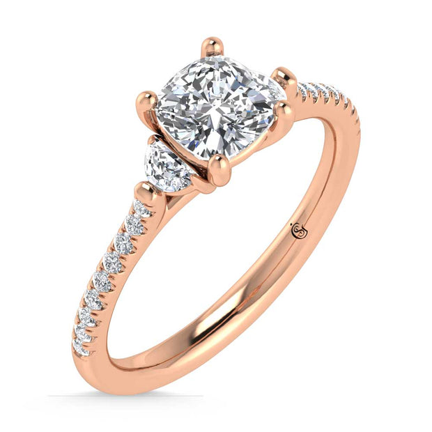 14K Rose Gold Lab Grown Diamond 1 1/4 Ct.Tw. Engagement Ring