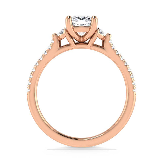 14K Rose Gold Lab Grown Diamond 1 1/4 Ct.Tw. Engagement Ring