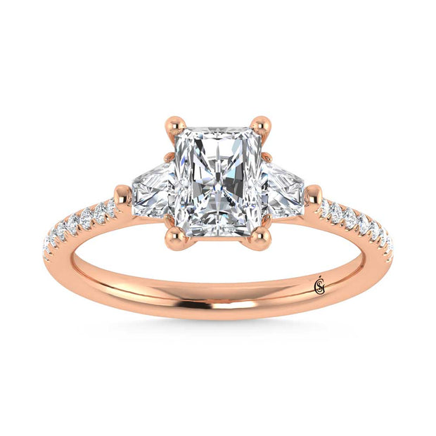 14K Rose Gold Lab Grown Diamond 1 3/8 Ct.Tw. Engagement Ring