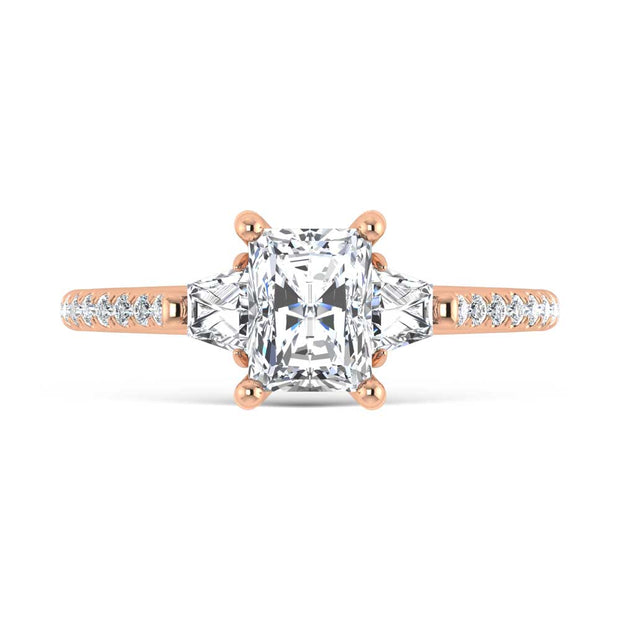 14K Rose Gold Lab Grown Diamond 1 3/8 Ct.Tw. Engagement Ring