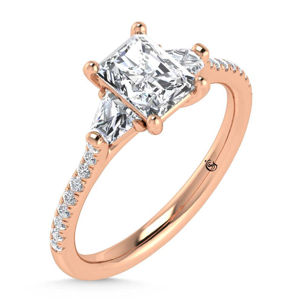 14K Rose Gold Lab Grown Diamond 1 3/8 Ct.Tw. Engagement Ring