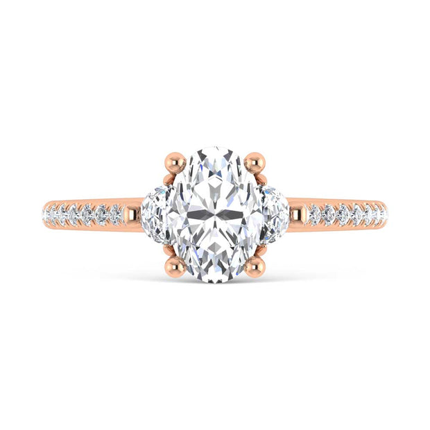 14K Rose Gold Lab Grown Diamond 1 1/4 Ct.Tw. Engagement Ring