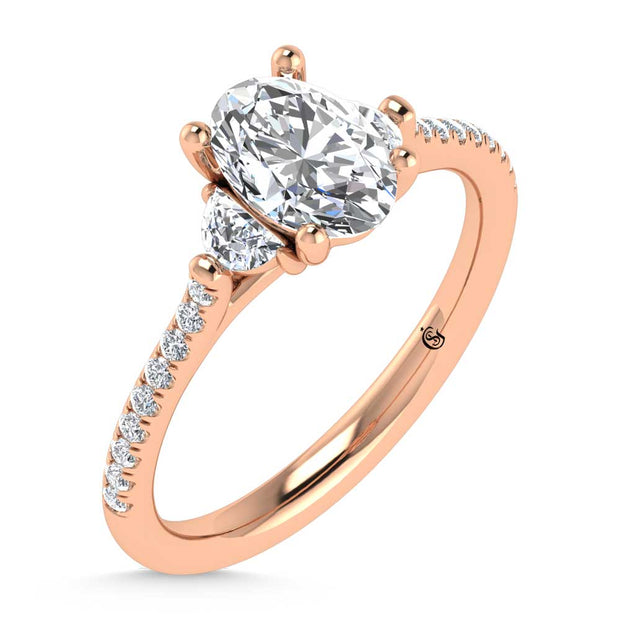 14K Rose Gold Lab Grown Diamond 1 1/4 Ct.Tw. Engagement Ring