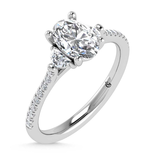 14K White Gold Lab Grown Diamond 1 1/4 Ct.Tw. Engagement Ring