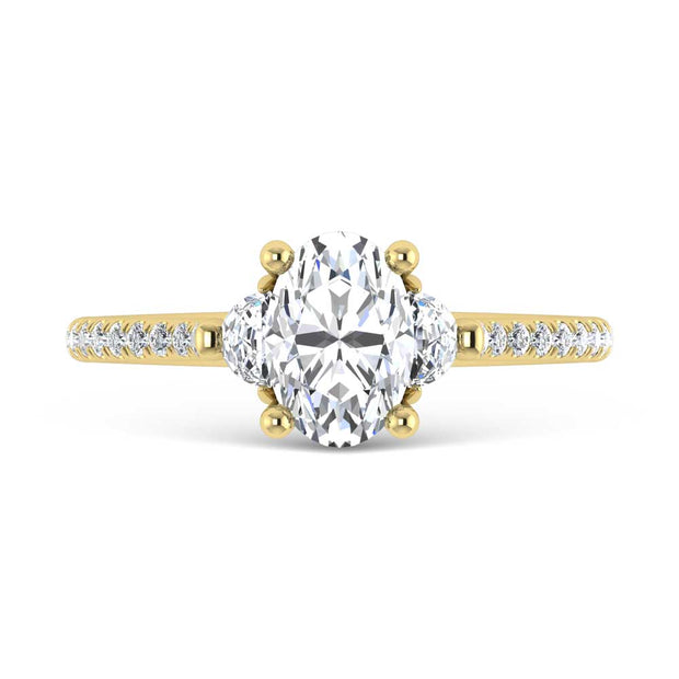 14K Yellow Gold Lab Grown Diamond 1 1/4 Ct.Tw. Engagement Ring