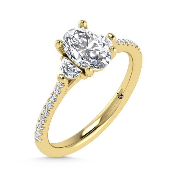 14K Yellow Gold Lab Grown Diamond 1 1/4 Ct.Tw. Engagement Ring