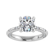 14K White Gold Lab Grown Diamond 3 1/2 Ct.Tw. Round Shape Engagement Ring