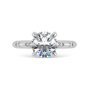 14K White Gold Lab Grown Diamond 3 1/2 Ct.Tw. Round Shape Engagement Ring