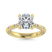 14K Yellow Gold Lab Grown Diamond 3 1/2 Ct.Tw. Round Shape Engagement Ring