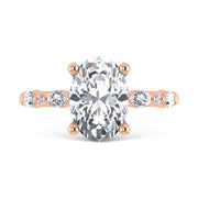 14K Rose Gold Lab Grown Diamond 3 3/8 Ct.Tw. Engagement Ring