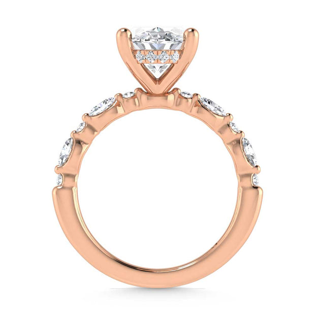 14K Rose Gold Lab Grown Diamond 3 3/8 Ct.Tw. Engagement Ring