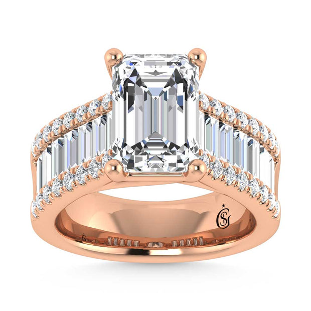 14K Rose Gold Lab Grown Diamond 4 1/6 Ct.Tw. Engagement Ring