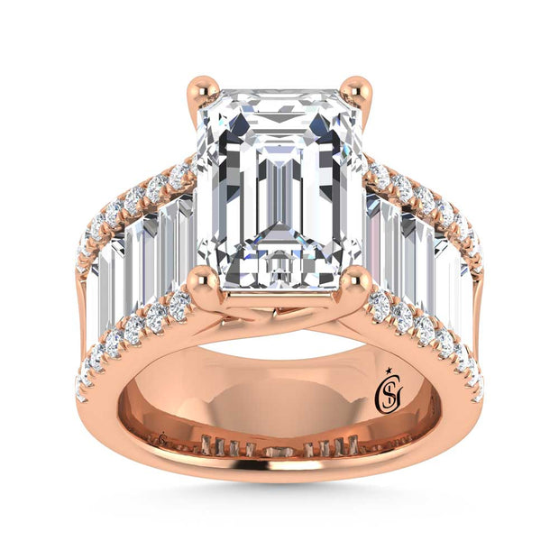 14K Rose Gold Lab Grown Diamond 7 1/2 Ct.Tw. Engagement Ring