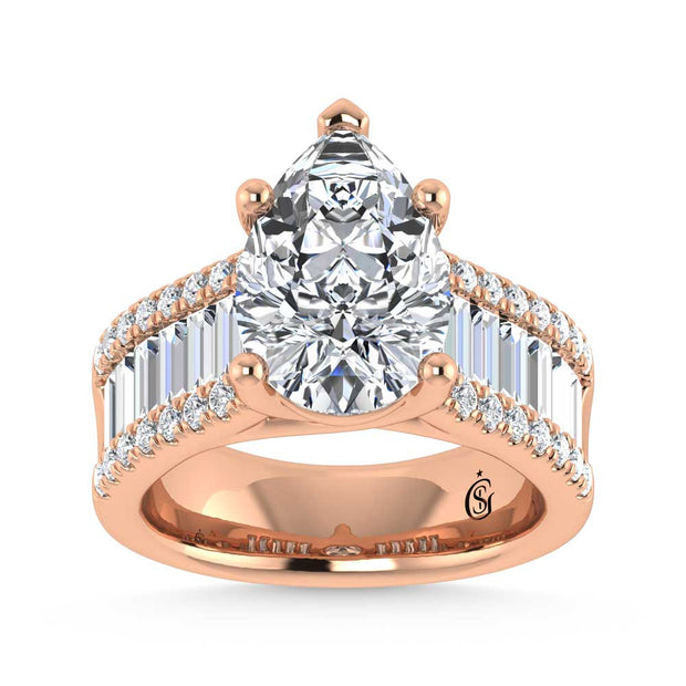 14K Rose Gold Lab Grown Diamond 4 1/6 Ct.Tw. Engagement Ring