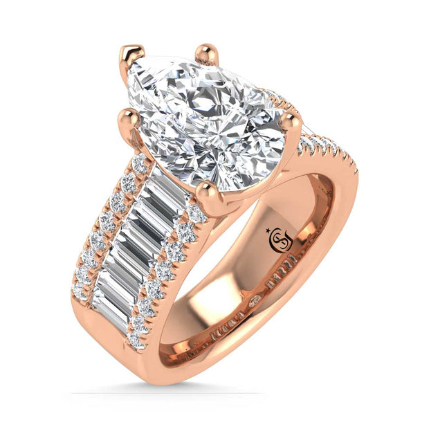 14K Rose Gold Lab Grown Diamond 4 1/6 Ct.Tw. Engagement Ring