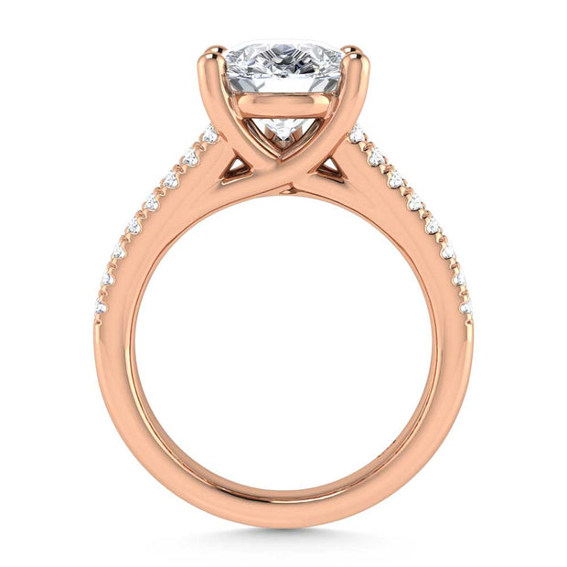 14K Rose Gold Lab Grown Diamond 4 1/6 Ct.Tw. Engagement Ring