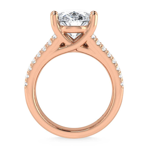 14K Rose Gold Lab Grown Diamond 7 1/2 Ct.Tw. Engagement Ring