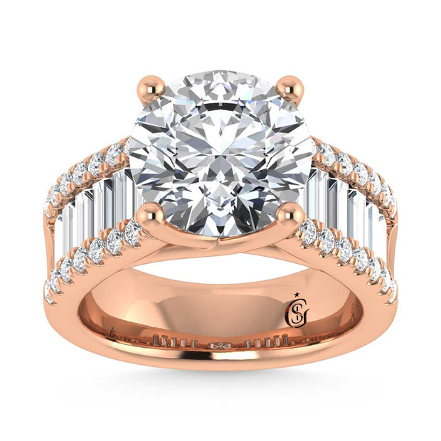 14K Rose Gold Lab Grown Diamond 4 1/6 Ct.Tw. Engagement Ring