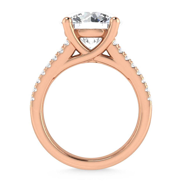 14K Rose Gold Lab Grown Diamond 4 1/6 Ct.Tw. Engagement Ring