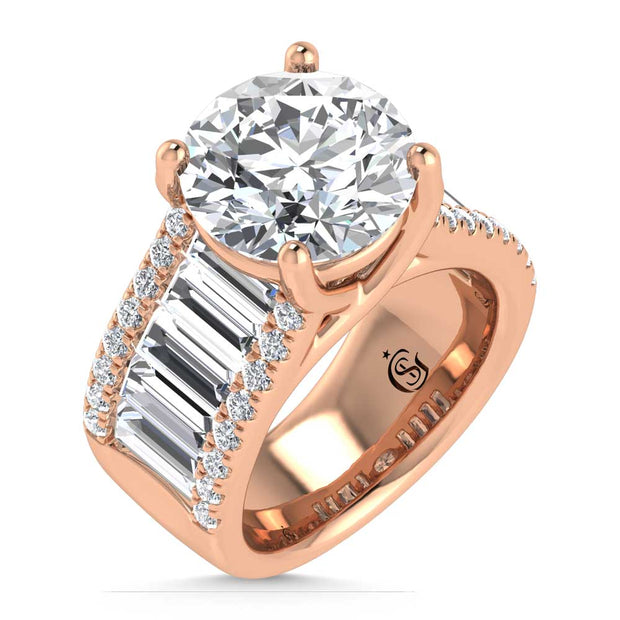 14K Rose Gold Lab Grown Diamond 7 1/2 Ct.Tw. Engagement Ring