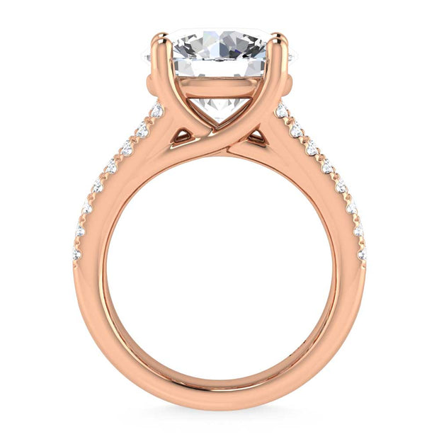 14K Rose Gold Lab Grown Diamond 7 1/2 Ct.Tw. Engagement Ring