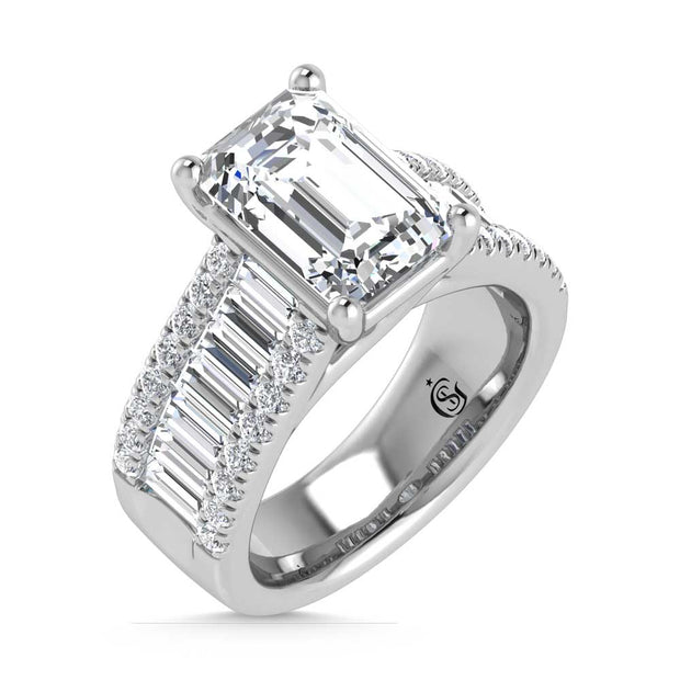 14K White Gold Lab Grown Diamond 4 1/6 Ct.Tw. Engagement Ring