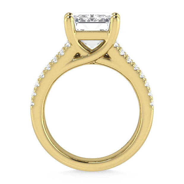 14K Yellow Gold Lab Grown Diamond 7 1/2 Ct.Tw. Engagement Ring