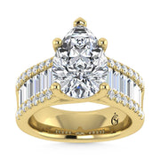 14K Yellow Gold Lab Grown Diamond 4 1/6 Ct.Tw. Engagement Ring