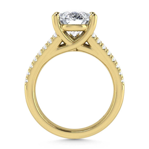 14K Yellow Gold Lab Grown Diamond 4 1/6 Ct.Tw. Engagement Ring